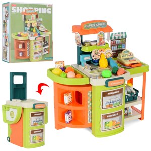 Дитячий ігровий набір МАГАЗИН супермаркет 14P06 прилавок з аксесуарами (58 предметів). Складається у валізу