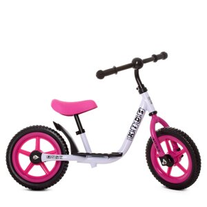 Беговел велобіг від толокар дитячий PROFI KIDS дитячий колеса 12 дюймів M 4067-5 біло-рожевий**