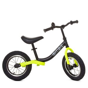 Беговел велобіг від толокар дитячий PROFI KIDS дитячий колеса 12 дюймів M 5460A-8 чорно-салатовий **