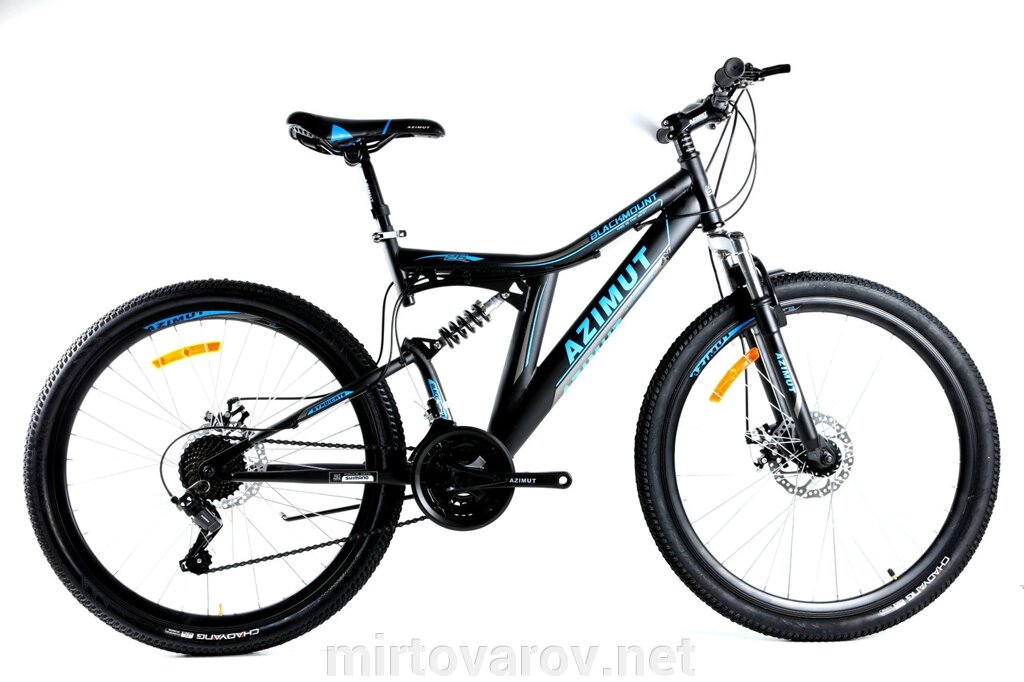 Підлітковий спортивний велосипед AZIMUT Blackmount 24 GFRD чорно-синій від компанії Мір товарів - фото 1