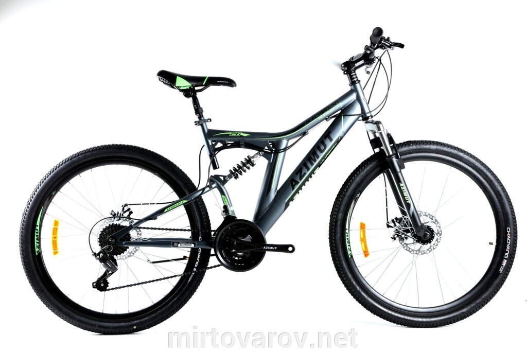 Підлітковий спортивний велосипед AZIMUT Blackmount 24 GFRD чорно-зелений від компанії Мір товарів - фото 1