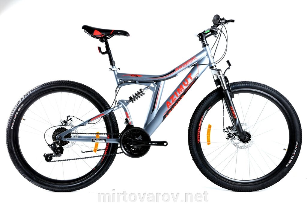 Підлітковий спортивний велосипед AZIMUT Blackmount 24 GFRD сіро-червоний від компанії Мір товарів - фото 1