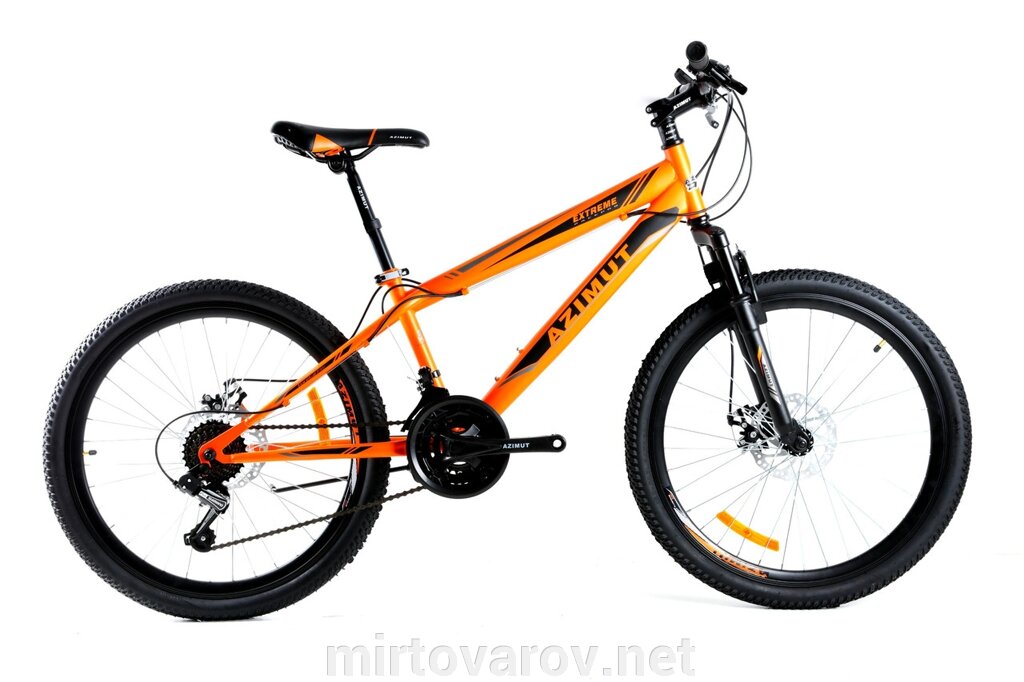 Підлітковий спортивний велосипед AZIMUT Extreme 24 дюйми GFRD помаранчевий від компанії Мір товарів - фото 1