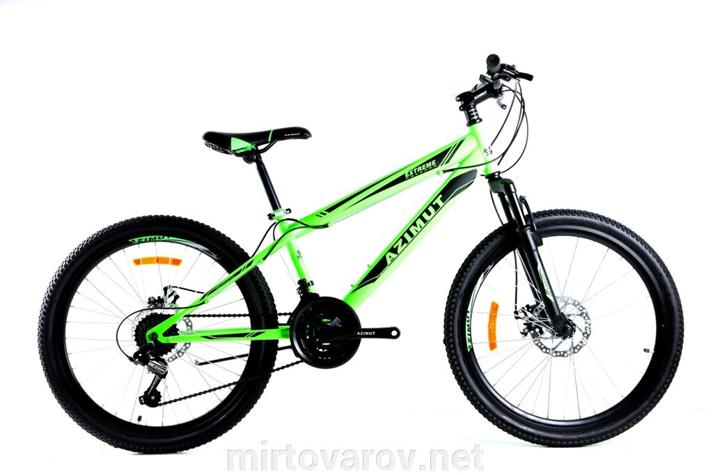 Підлітковий спортивний велосипед AZIMUT Extreme 24 дюйми GFRD салатовий від компанії Мір товарів - фото 1