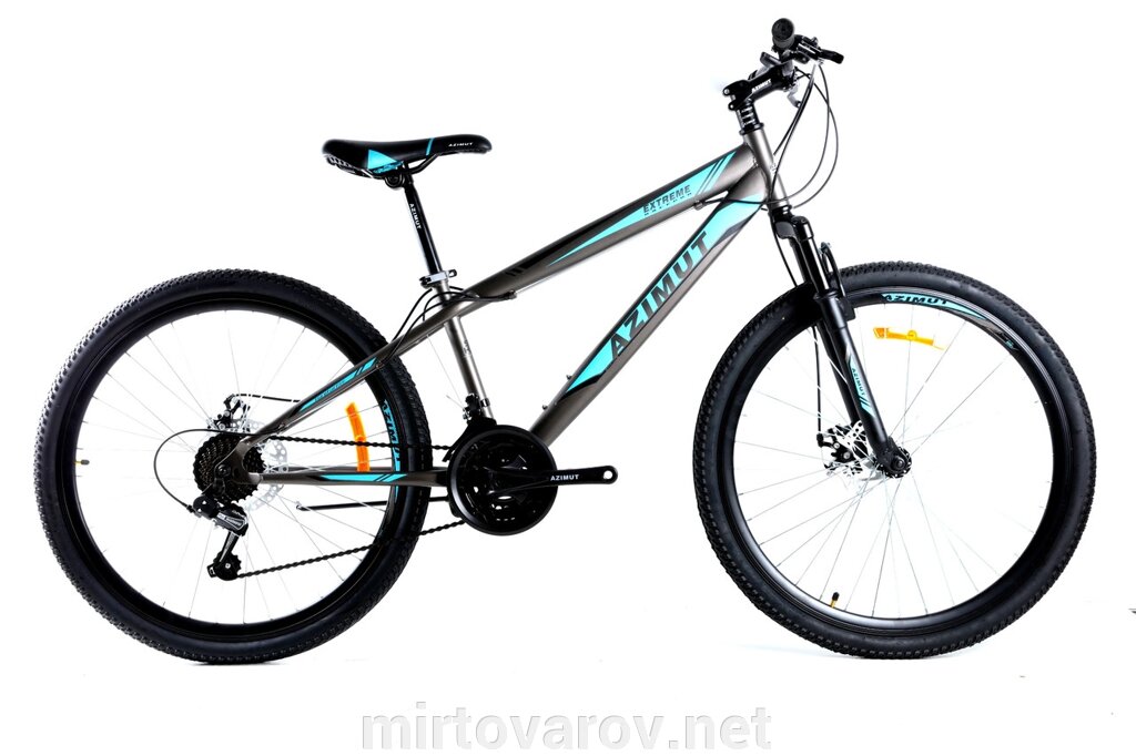 Підлітковий спортивний велосипед AZIMUT Extreme 24 дюйми GFRD сіро-блакитний від компанії Мір товарів - фото 1