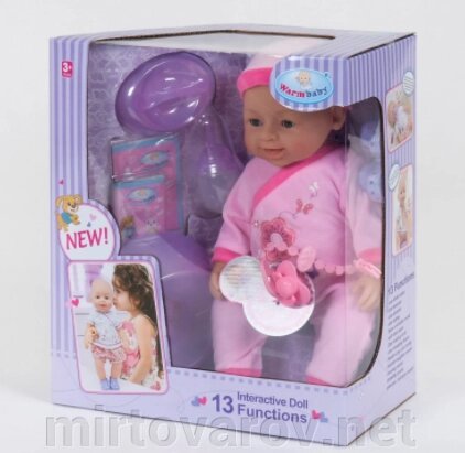 Пупс функціональний пупсик для дівчинки WZJ 030-528 Лялька карапуз c аксесуарами / 13 функцій від компанії Мір товарів - фото 1