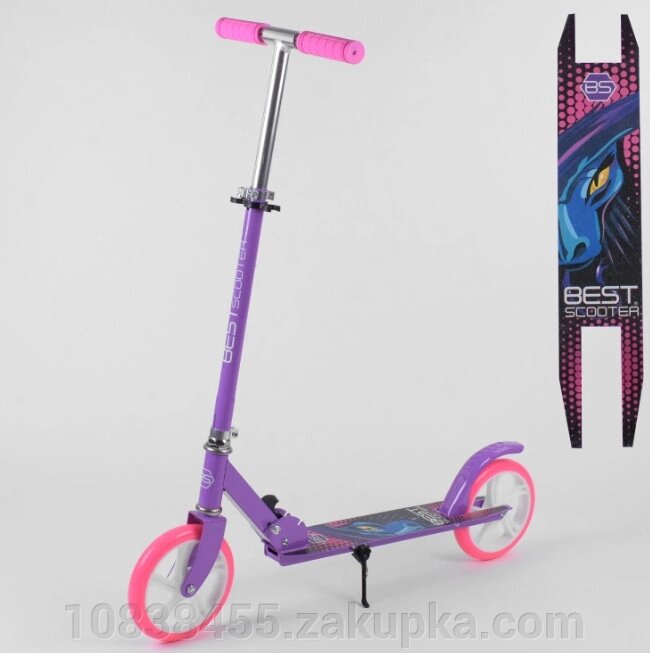 Самокат дитячий двоколісний складаний Best Scooter 66053 фіолетовий від компанії Мір товарів - фото 1