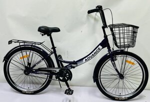 Складаний велосипед Corso 24 дюйми Advance AD-24198 одношвидкісний, складана рама, передній кошик / білий