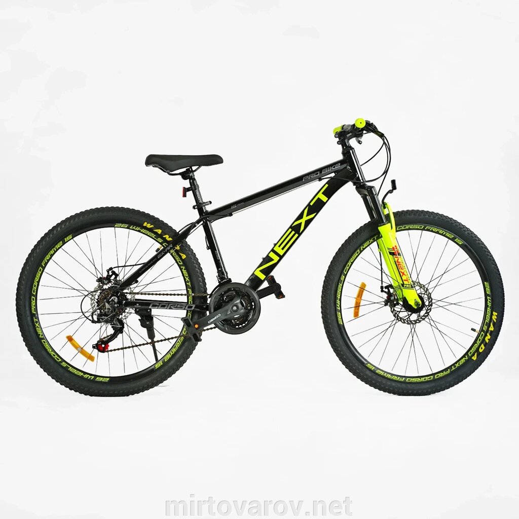 Спортивний алюмінієвий велосипед Corso "Next" 26 дюймів NX-26060 перемикачі Shimano, 21 швидкість від компанії Мір товарів - фото 1