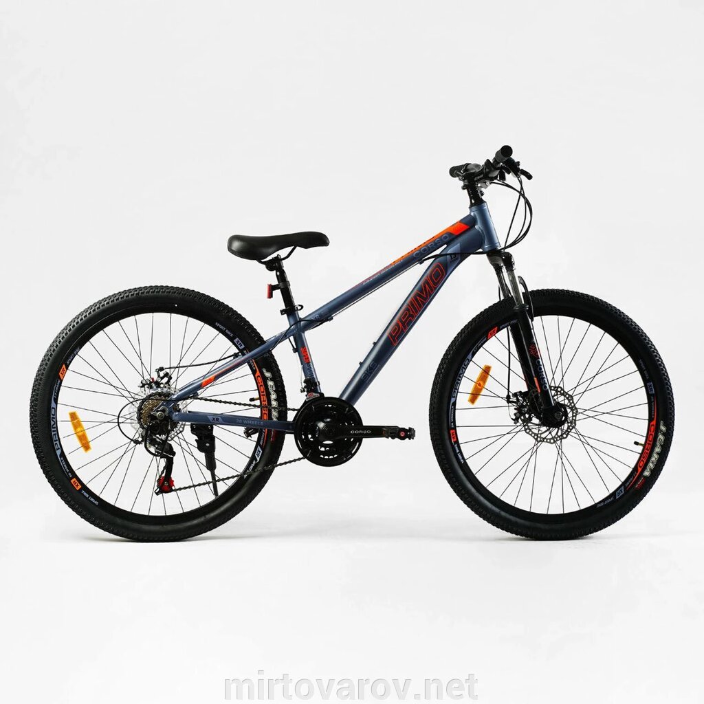 Спортивний алюмінієвий велосипед CORSO «PRIMO» 26 дюймів RM-26808 обладнання SAIGUAN 21 швидкість синій від компанії Мір товарів - фото 1