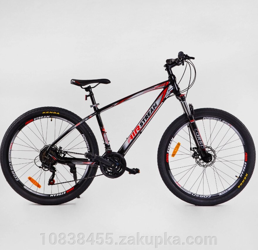 Спортивний алюмінієвий велосипед MTB Corso 27516 AirStream колеса 27.5 дюймів / Shimano 21 швидкість / сірий від компанії Мір товарів - фото 1