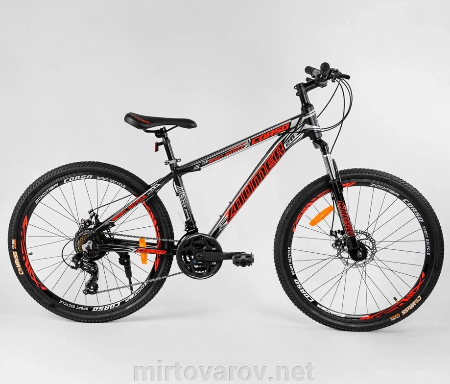 Спортивний алюмінієвий велосипед MTB Corso 37027 ZOOMER колеса 26 дюймів / Shimano 21 швидкість / сірий від компанії Мір товарів - фото 1