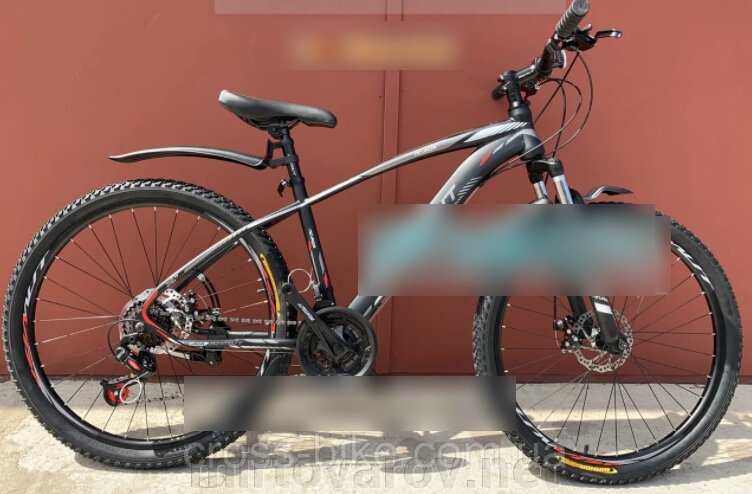 Спортивний дорослий велосипед Azimut NEVADA (Азимут НЕВАДА) 26 дюймів рама 15,5 чорно-сірий від компанії Мір товарів - фото 1