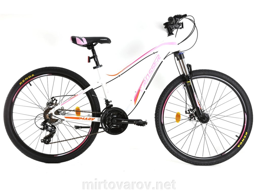 Спортивний Гірський алюмінієвий велосипед 24д Crosser P6-2 з дисковими гальмами Shimano/для дівчаток Білий від компанії Мір товарів - фото 1