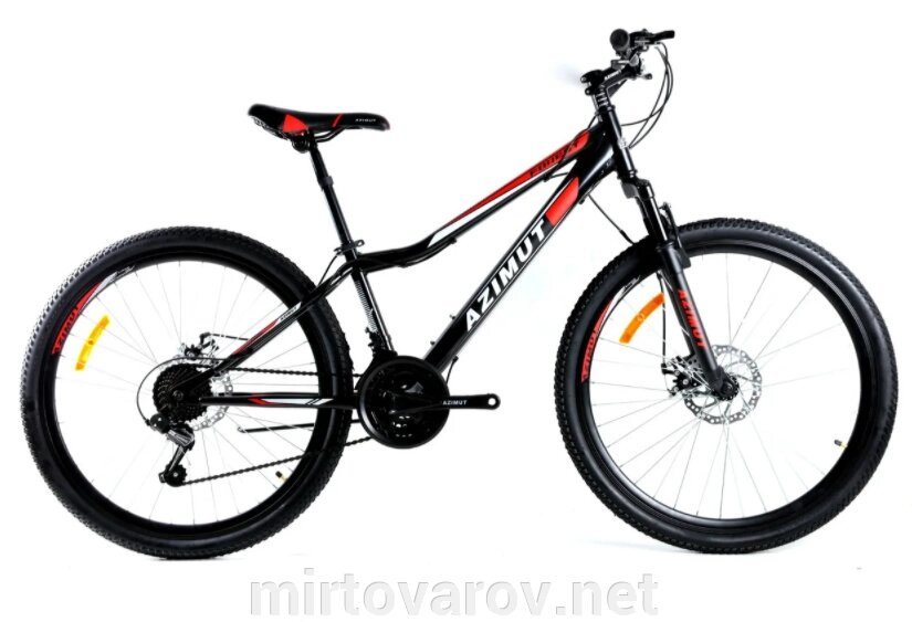 Спортивний гірський велосипед AZIMUT FOREST колеса 26 дюйма GFRD / дискові гальма / SHIMANO / чорно-червоний від компанії Мір товарів - фото 1