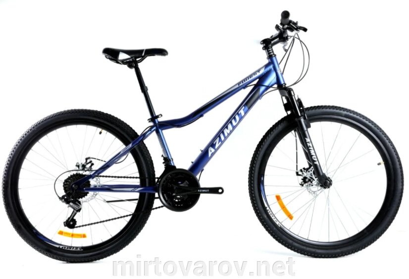 Спортивний гірський велосипед AZIMUT FOREST колеса 26 дюйма GFRD / дискові гальма / SHIMANO / синій від компанії Мір товарів - фото 1