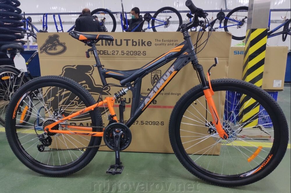 Спортивний гірський велосипед AZIMUT POWER колеса 26 дюйма GFRD / SHIMANO / з амортизатором / помаранчевий від компанії Мір товарів - фото 1