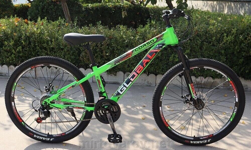 Спортивний гірський велосипед CORSO «Global» TK-26718 колеса 26 дюймів/Saiguan 21 швидкість Зелений від компанії Мір товарів - фото 1