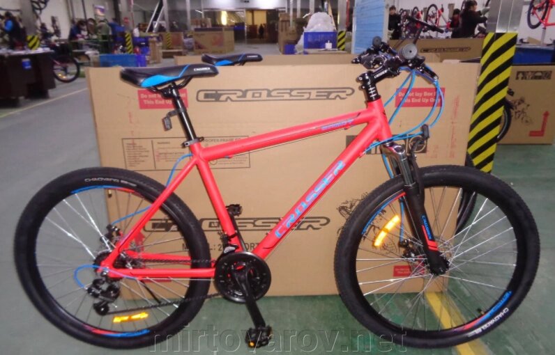 Спортивний гірський велосипед Crosser SPORT колеса 26 дюймів алюмінієва рама червоний від компанії Мір товарів - фото 1
