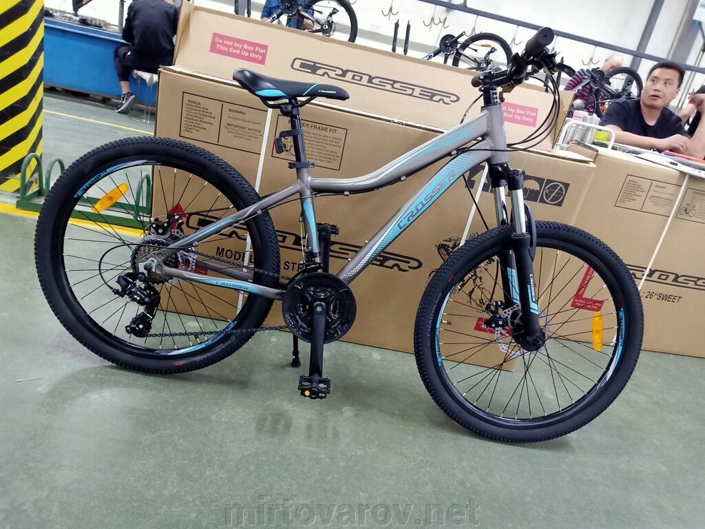 Спортивний гірський велосипед Crosser Stream 24 дюймів сірий від компанії Мір товарів - фото 1