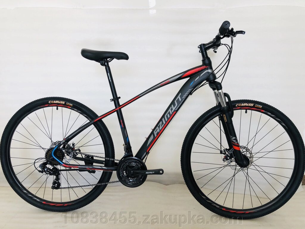 Спортивний велосипед Azimut NEVADA GFRD 24 дюйми чорно-червоний від компанії Мір товарів - фото 1