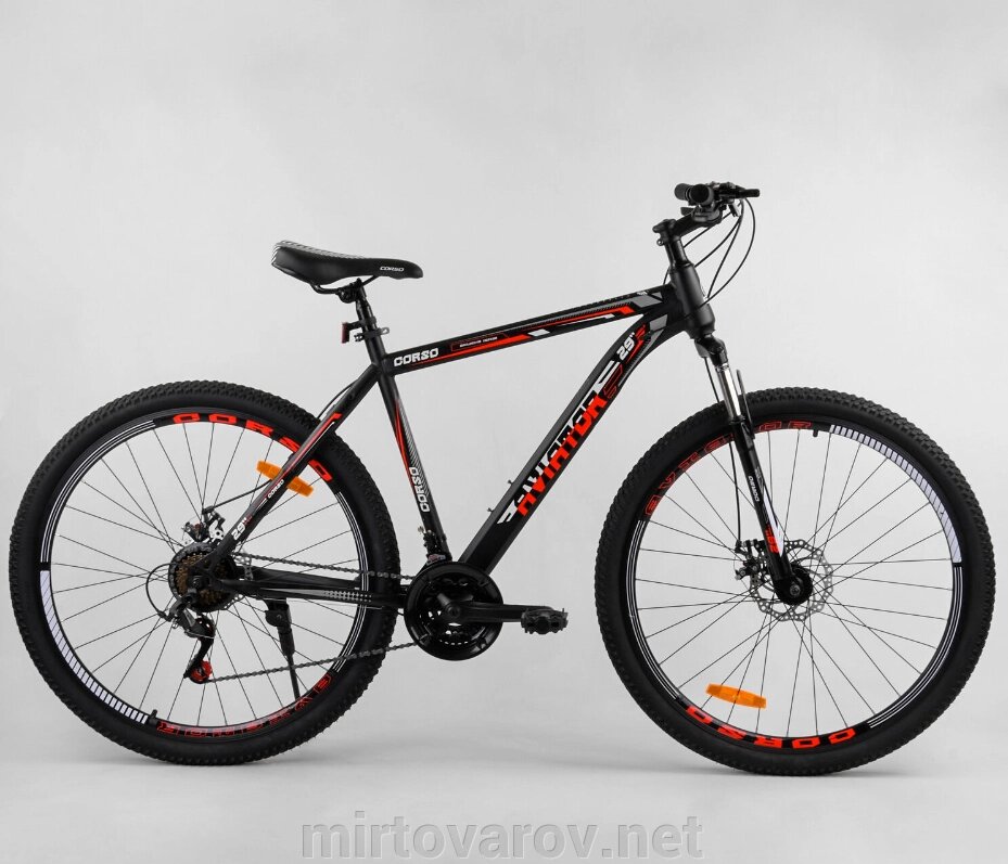 Спортивний велосипед Corso «Aviator» 69847 колеса 29 дюймів SunRun 21 швидкість чорно-червоний від компанії Мір товарів - фото 1