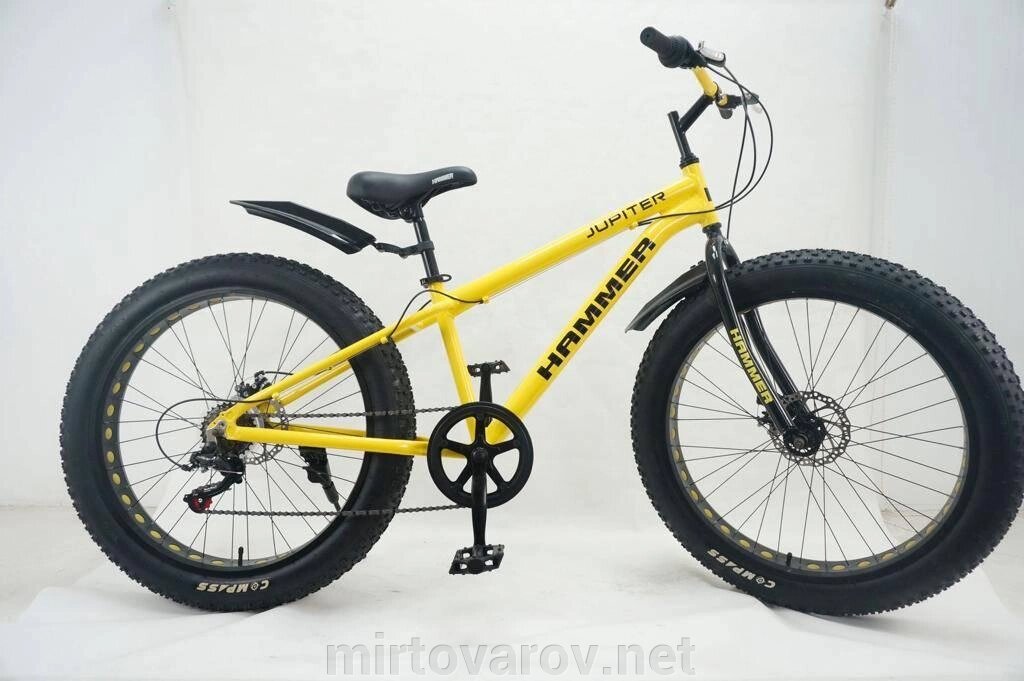 Спортивний велосипед Фетбайк Hammer-JUPITER 26 дюймів, алюмінієвий, дискові гальма, 6 швидкостей від компанії Мір товарів - фото 1