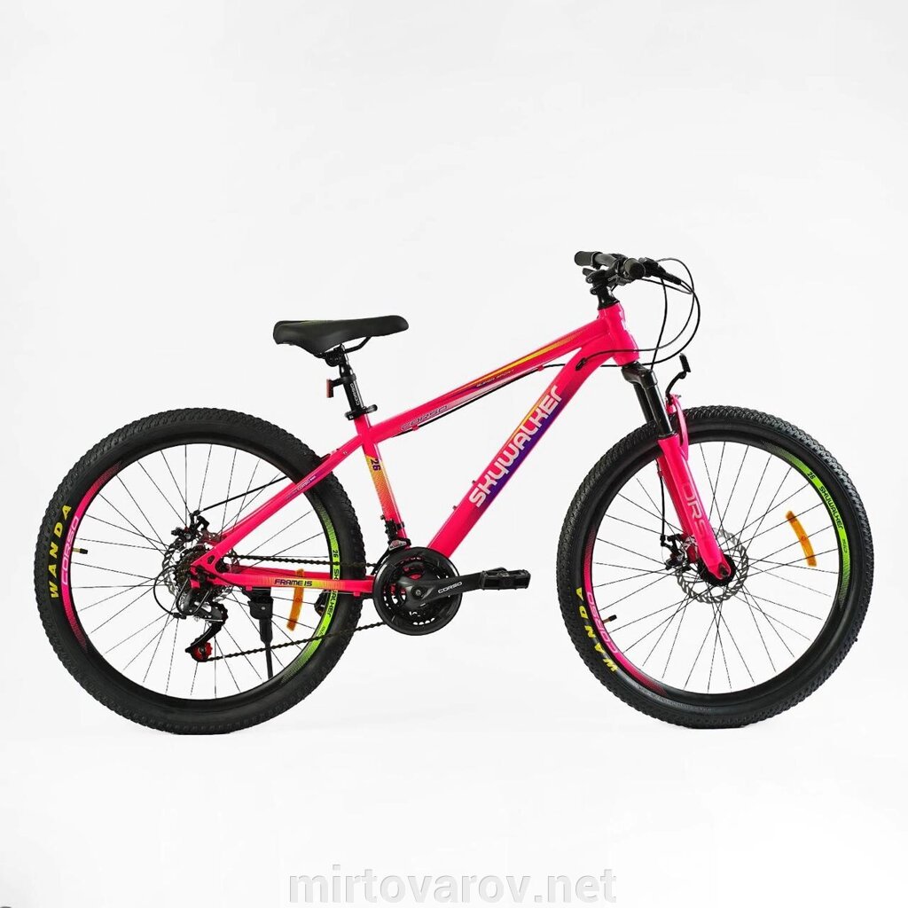 Спортивний жіночий велосипед Corso "Skywalker" 26 дюймів SW-26615 перемикачі SunRun, 21 швидкість від компанії Мір товарів - фото 1