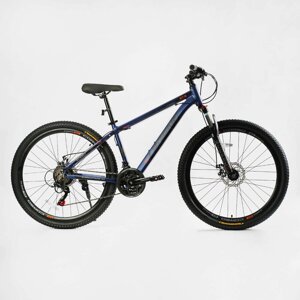 Спортивний алюмінієвий велосипед Corso «Legend» 27,5 дюймів LG-27506 перемикачі Shimano, 21 швидкість синій