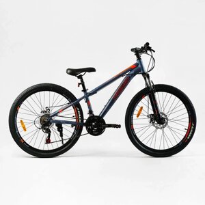 Спортивний алюмінієвий велосипед CORSO «PRIMO» 26 дюймів RM-26808 обладнання SAIGUAN 21 швидкість синій