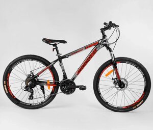 Спортивний алюмінієвий велосипед MTB Corso 37027 ZOOMER колеса 26 дюймів / Shimano 21 швидкість / сірий