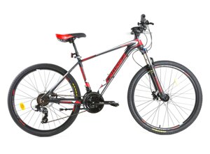 Спортивний Гірський алюмінієвий велосипед 26д Crosser MT-036 з дисковими гальмами/Shimano Tourney/червоний