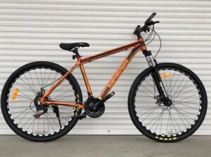 Спортивний велосипед TopRider колеса 29 дюймів 680 рама алюміній золотий Original Shimano