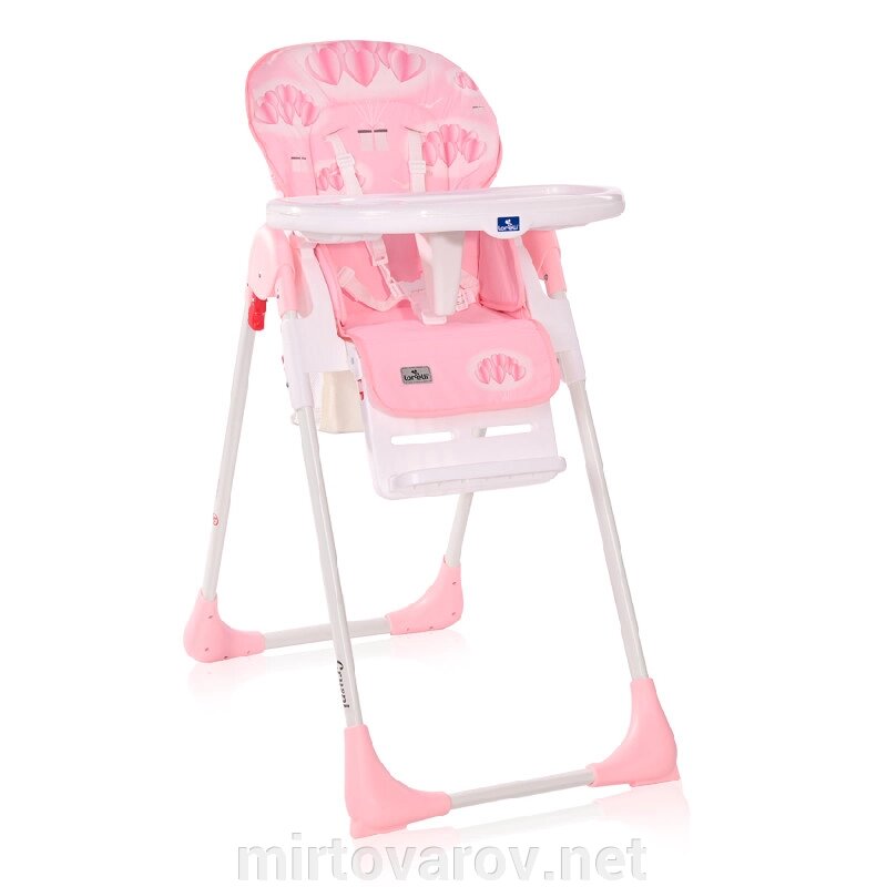 Стільчик для годування дитячий Lorelli (Bertoni) Cryspi Pink Hearts. Стілець з шкіряним сидінням. Для дівчинки від компанії Мір товарів - фото 1