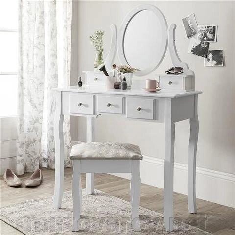 Столик косметичний стіл туалетний трюмо з табуреткою та дзеркалом від компанії Мір товарів - фото 1