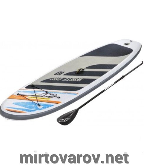 SUP-борд Надувна дошка для плавання/серфінг з веслом Bestway 65342 White Cap Set 305x84x12 см від компанії Мір товарів - фото 1