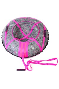 Тюбінг надувні санки, ватрушка діаметр 80 см ILY Рожевий