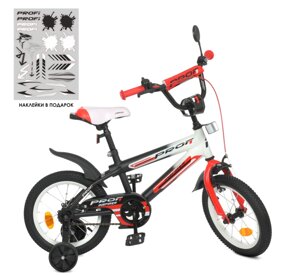 Велосипед дитячий двоколісний PROFI Inspirer Y14325-1 колеса 14 дюймів чорно-біло-червоний