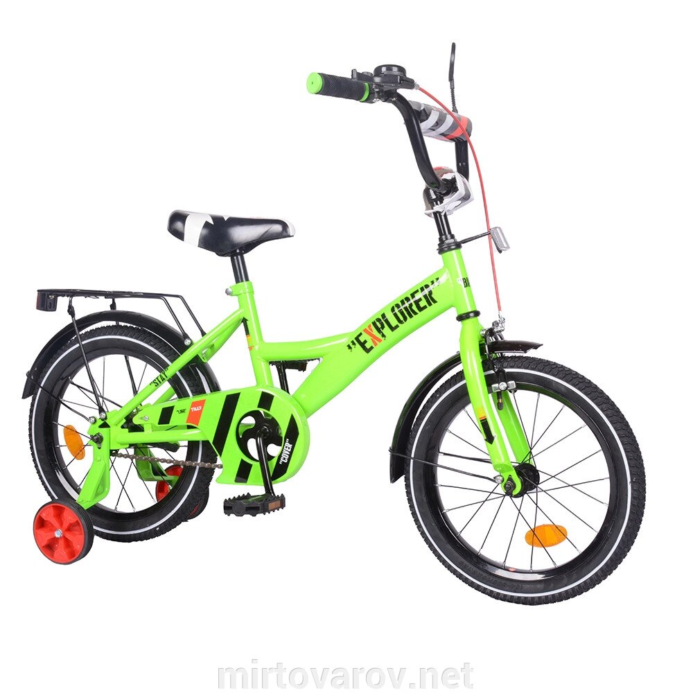 Велосипед дитячий двоколісний 16 дюймів EXPLORER T-216112 green зелений від компанії Мір товарів - фото 1