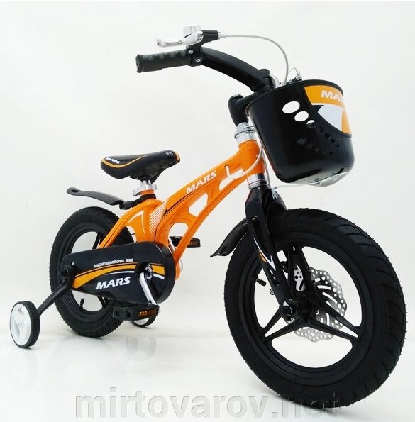Велосипед дитячий двоколісний MARS-14 дискові гальма колеса 14 дюймів помаранчевий від компанії Мір товарів - фото 1