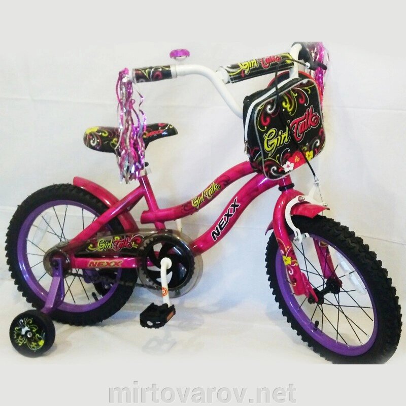 Велосипед дитячий двоколісний NEXX GIRL-16 колеса 16 дюймів малиновий від компанії Мір товарів - фото 1