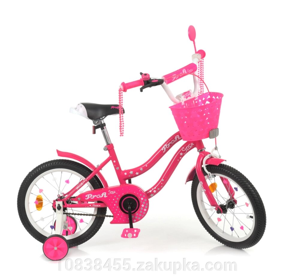 Велосипед дитячий двоколісний PROFI Star XD1891 колеса 18 дюймів світло дзвінок рожевий від компанії Мір товарів - фото 1