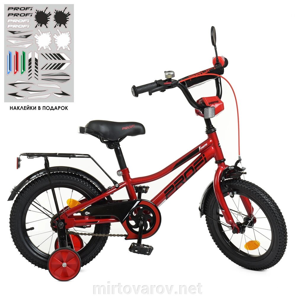 Велосипед дитячий двоколісний PROFI Y14221 Prime 14 дюймів червоний ** від компанії Мір товарів - фото 1
