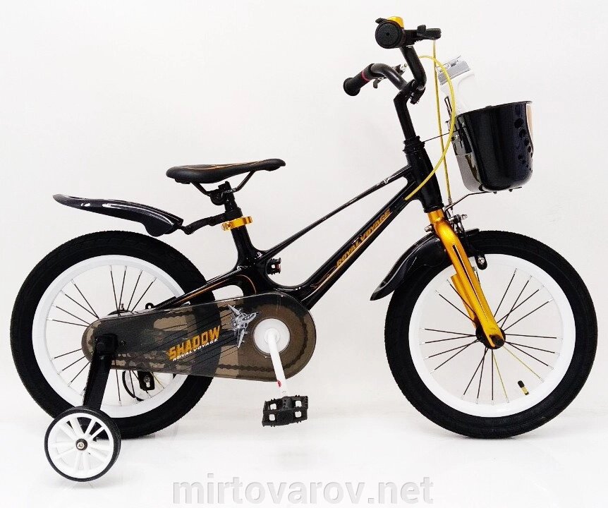 Велосипед дитячий двоколісний ROYAL VOYAGE 16-SHADOW колеса 16 дюймів Магнієва рама чорно-золотий від компанії Мір товарів - фото 1