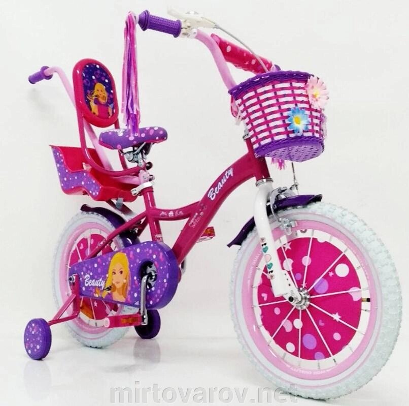 Велосипед для дівчаток з батьківською ручкою "BEAUTY-2" 19ВВ02-16 від компанії Мір товарів - фото 1