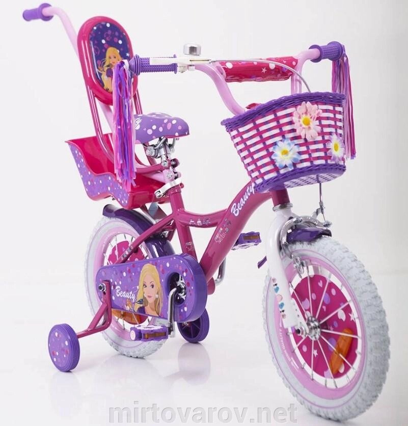 Велосипед для дівчаток з батьківською ручкою "BEAUTY-2" 19ВВ02-18 від компанії Мір товарів - фото 1