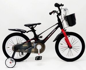 Велосипед дитячий двоколісний ROYAL VOYAGE 16-SHADOW колеса 16 дюймів Магнієва рама чорно-червоний