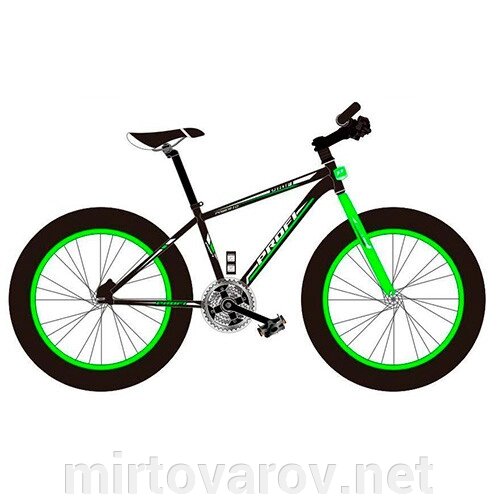 Велосипед Фетбайк EB26POWER 1.0 S26.2 колеса 26 дюймів / SHIMANO / чорно-зелений ** від компанії Мір товарів - фото 1