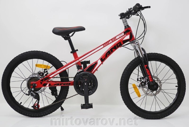 Велосипед гірський спортивний 20-LANQ модель VA210 магнезиевая рама колеса 20 дюймів червоний від компанії Мір товарів - фото 1