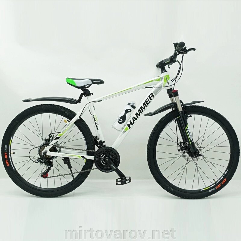 Велосипед гірський спортивний S200 HAMMER колеса 29 дюймів рама алюміній біло-зелений від компанії Мір товарів - фото 1